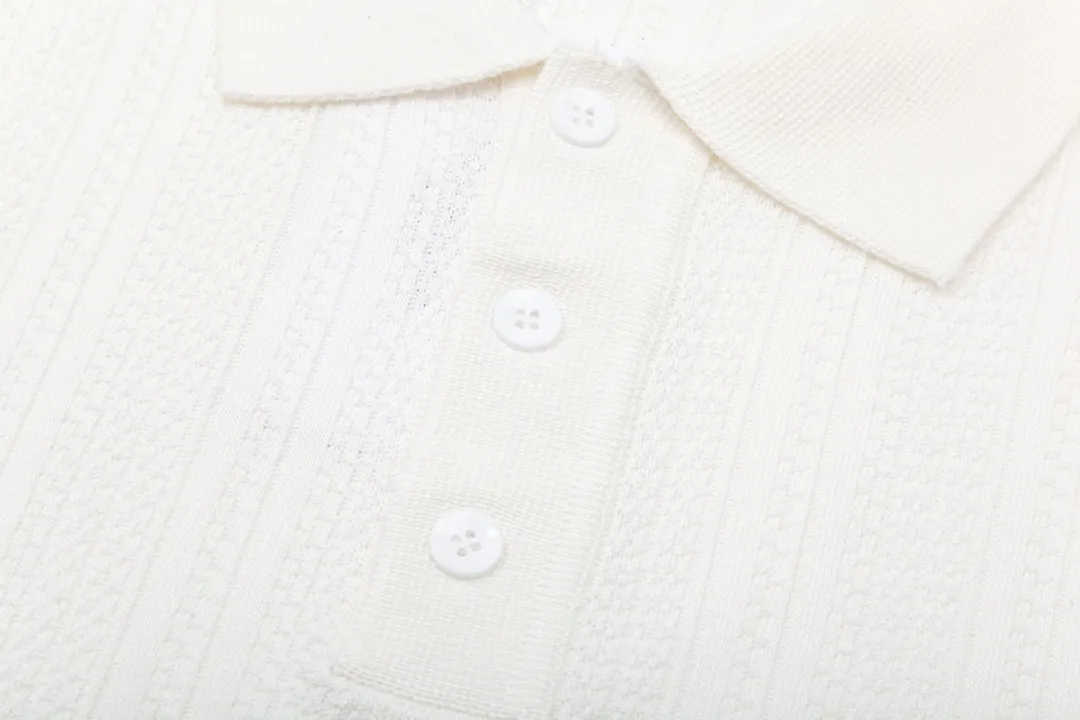Thom Browne ➡️ POLO ， Retro Same Style Polo Versatile : White Size：M-3XL